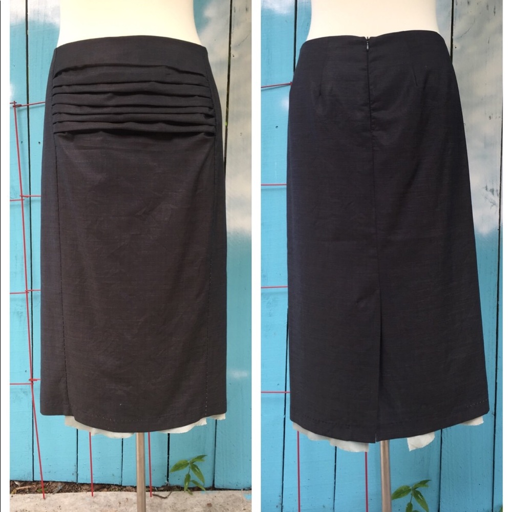Rozae Nichols Charcoal Grey Pencil Skirt
